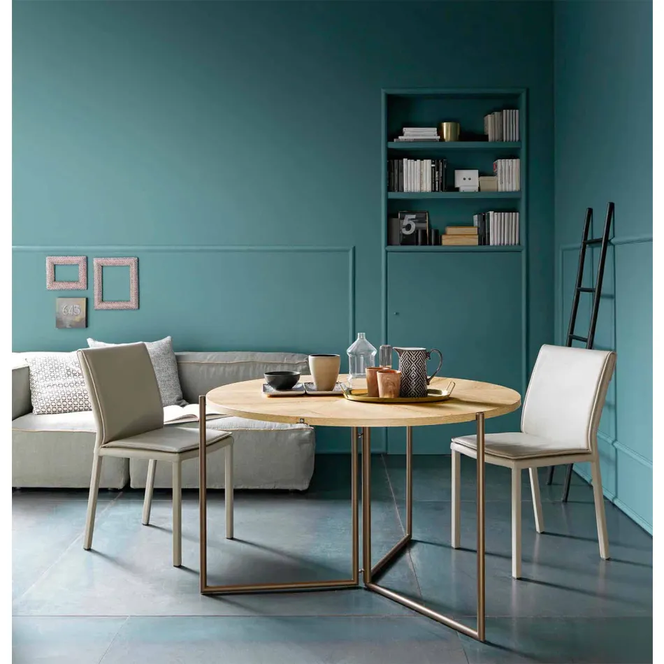 Masă de mese pliantă modernă din lemn și metal Made in Italy - Menelao Viadurini