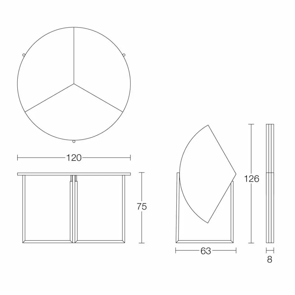 Masă de mese pliantă modernă din lemn și metal Made in Italy - Menelao Viadurini