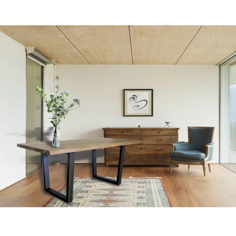 Masa de sufragerie placata in stejar innodat Masellato Made in Italy - Pilar Viadurini