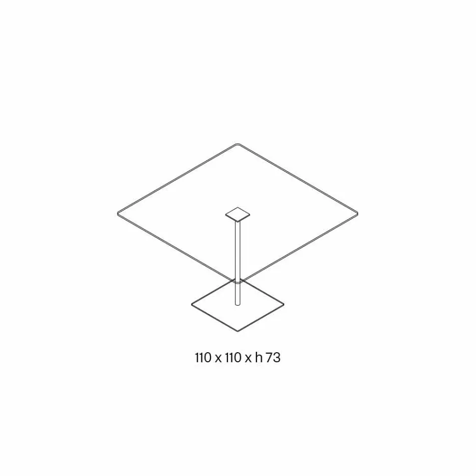 Masă pătrată de masă din sticlă și metal extralight fabricată în Italia - Dolce Viadurini