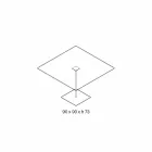 Masă pătrată de masă din sticlă și metal extralight fabricată în Italia - Dolce Viadurini