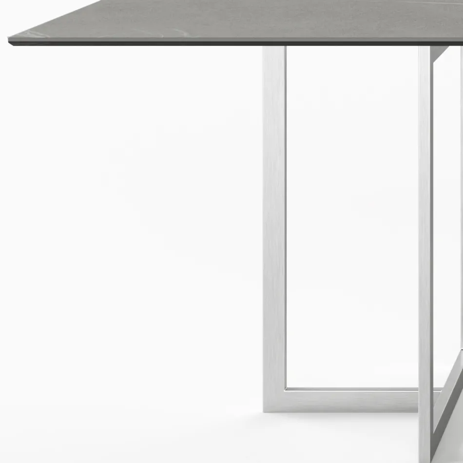 Masa de sufragerie dreptunghiulara din gresie portelanata Made in Italy - Emilio Viadurini