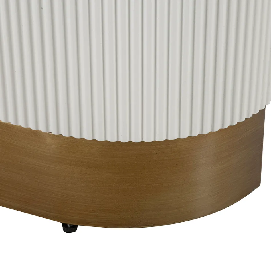 Masa de sufragerie dreptunghiulara din lemn decorata cu linii de relief - Rachel Viadurini