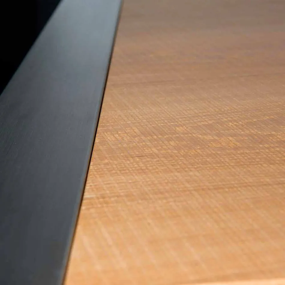 masa dreptunghiulara din stejar si inox înșelătoriilor Viadurini