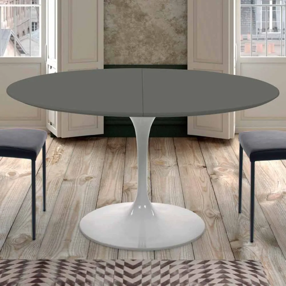 Masa de sufragerie rotunda extensibila pana la 170 cm Made in Italy - Dolari Viadurini