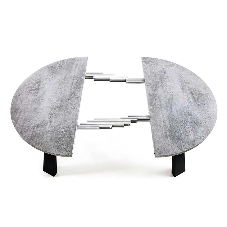 Masă rotundă de masă extensibilă Până la 370 cm în lemn și metal - Caimano Viadurini