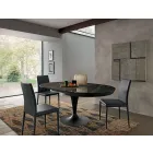 Masă rotundă extensibilă din ceramică Laminam Made in Italy - Lupetto Viadurini