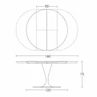 Masă rotundă extensibilă din ceramică Laminam Made in Italy - Lupetto Viadurini