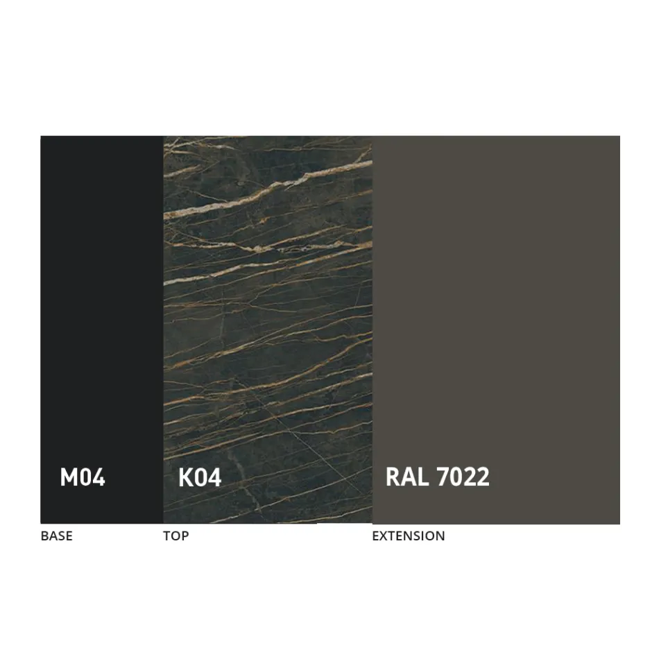 Masă rotundă extensibilă din ceramică Laminam Made in Italy - Lupetto Viadurini