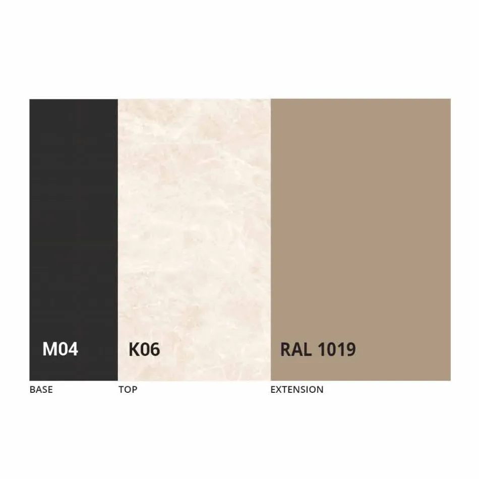 Masă rotundă extensibilă din ceramică Laminam Made in Italy - Lupetto Viadurini