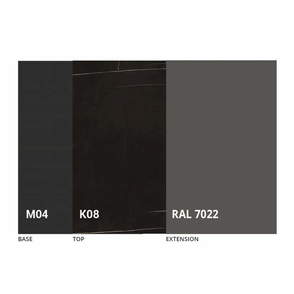 Masă rotundă extensibilă din ceramică Laminam Made in Italy - Lupetto Viadurini