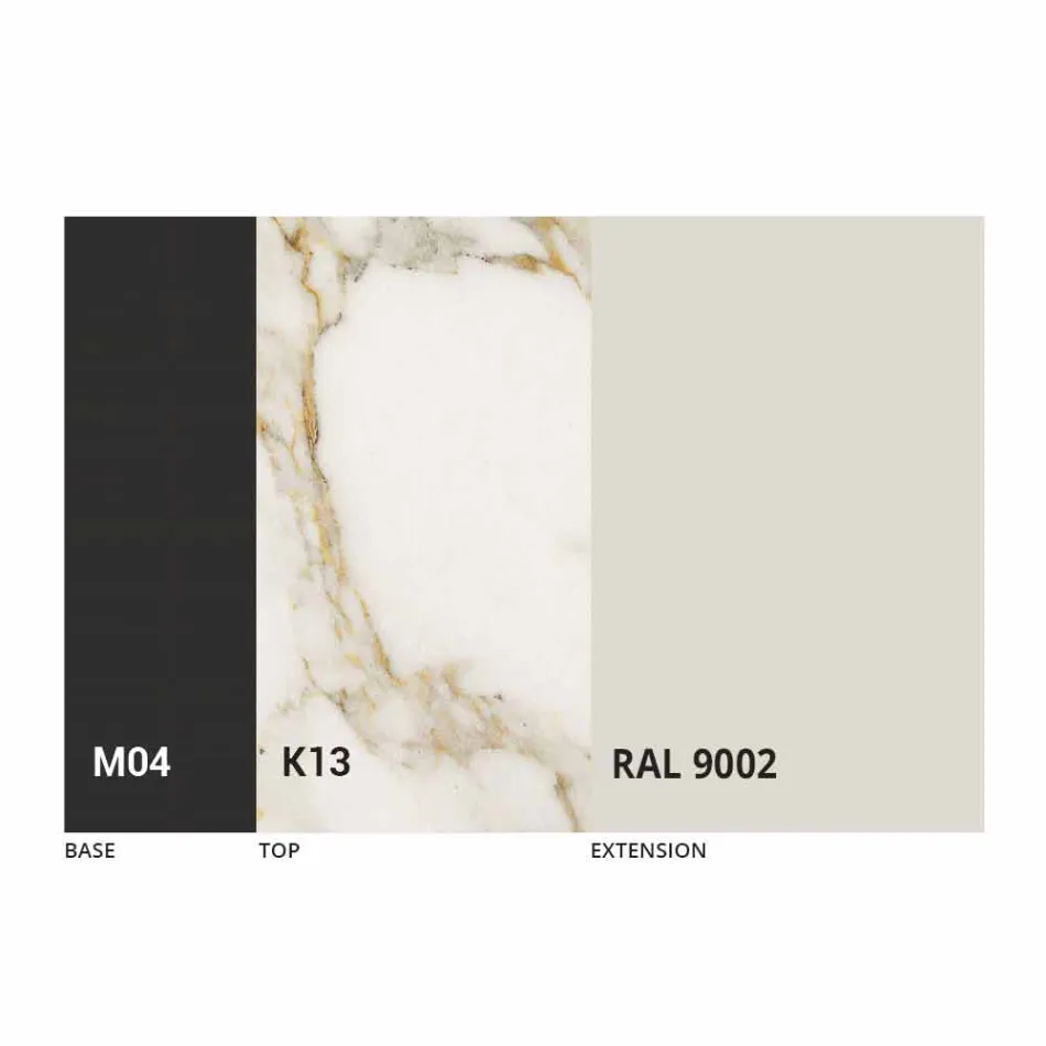 Masă rotundă extensibilă din ceramică Laminam Made in Italy - Lupetto Viadurini