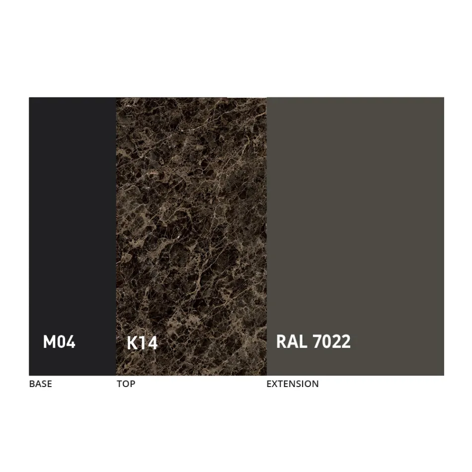 Masă rotundă extensibilă din ceramică Laminam Made in Italy - Lupetto Viadurini