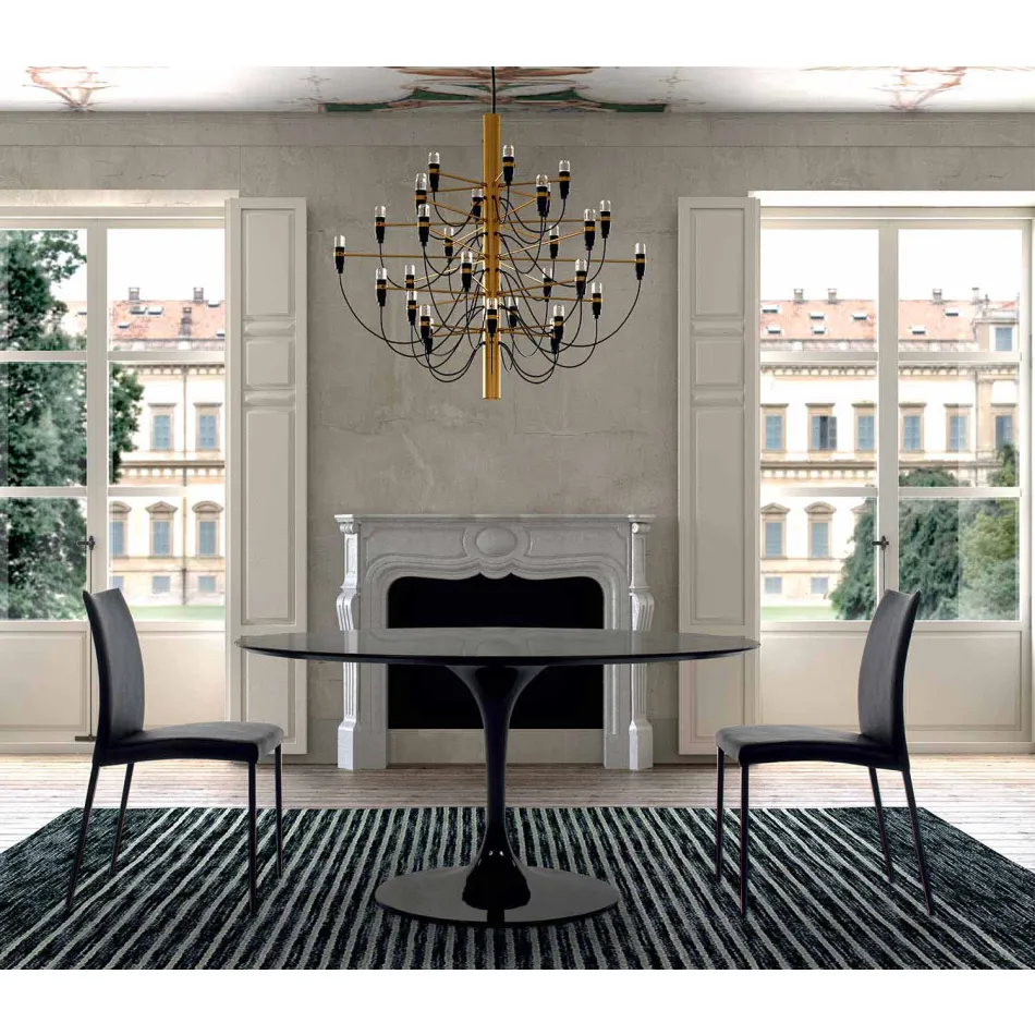 Masa rotunda de sufragerie cu blat laminat Made in Italy – Dolari Viadurini