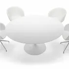 Masa rotunda de sufragerie cu blat laminat Made in Italy – Dolari Viadurini