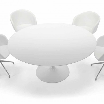 Masa rotunda de sufragerie cu blat laminat Made in Italy – Dolari Viadurini