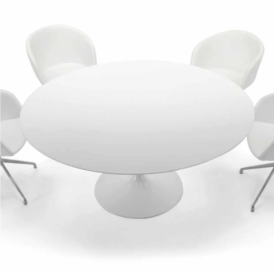 Masa rotunda de sufragerie cu blat laminat Made in Italy – Dolari Viadurini