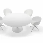 Masa rotunda de sufragerie cu blat laminat Made in Italy – Dolari Viadurini