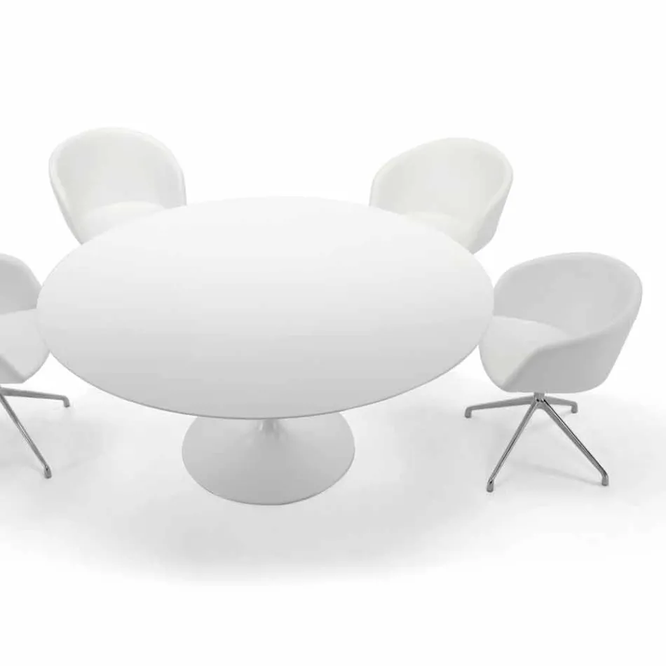 Masa rotunda de sufragerie cu blat laminat Made in Italy – Dolari Viadurini