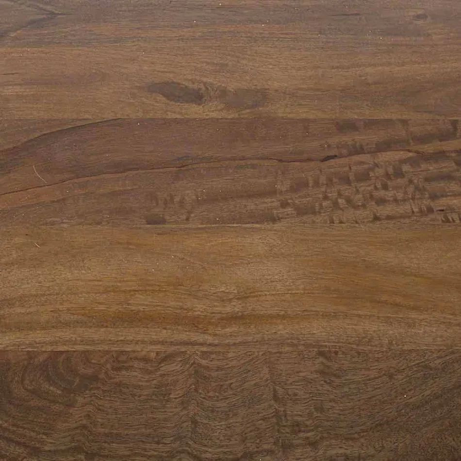 Masă rotundă Homemotion cu blat din lemn de mango - Rondolo Viadurini