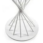 Masă rotundă cu blat din lemn stratificat și bază din oțel - Mileto Viadurini