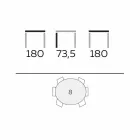 Masă rotundă de masă din gresie lustruită și lemn fabricat în Italia - Madame Viadurini