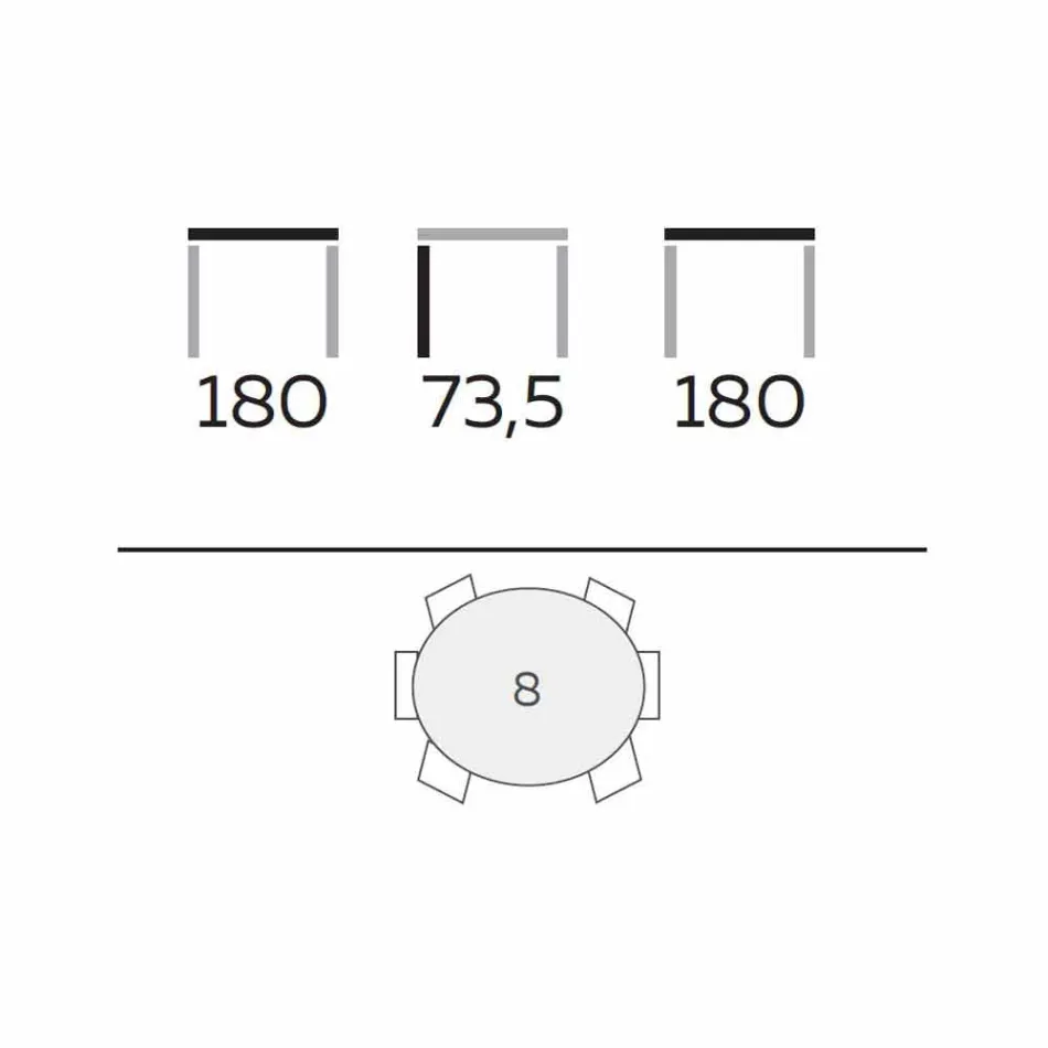 Masă rotundă de masă din gresie lustruită și lemn fabricat în Italia - Madame Viadurini