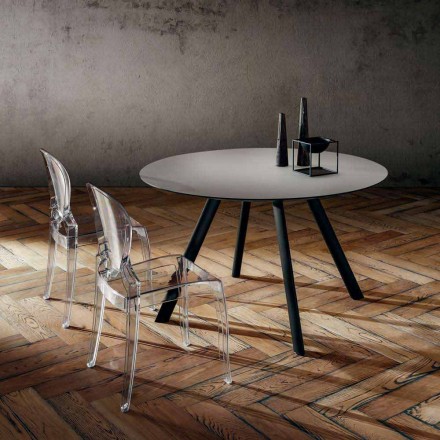 Masă rotundă de masă în fenix laminat Made in Italy - Lingotto Viadurini