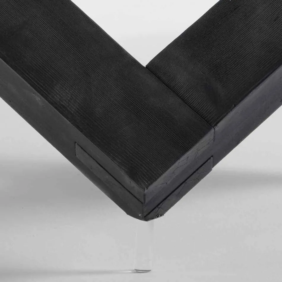 masă rotundă din lemn cu sticla de top Bao, design modern Viadurini