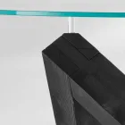 masă rotundă din lemn cu sticla de top Bao, design modern Viadurini