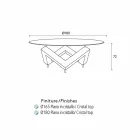 masă rotundă din lemn cu sticla de top Bao, design modern Viadurini
