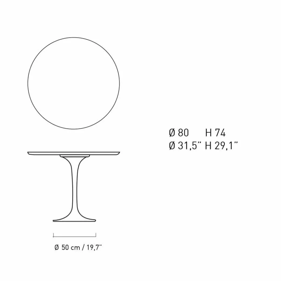 Masă rotundă din marmură și aluminiu vopsit Fabricat în Italia - Superb Viadurini