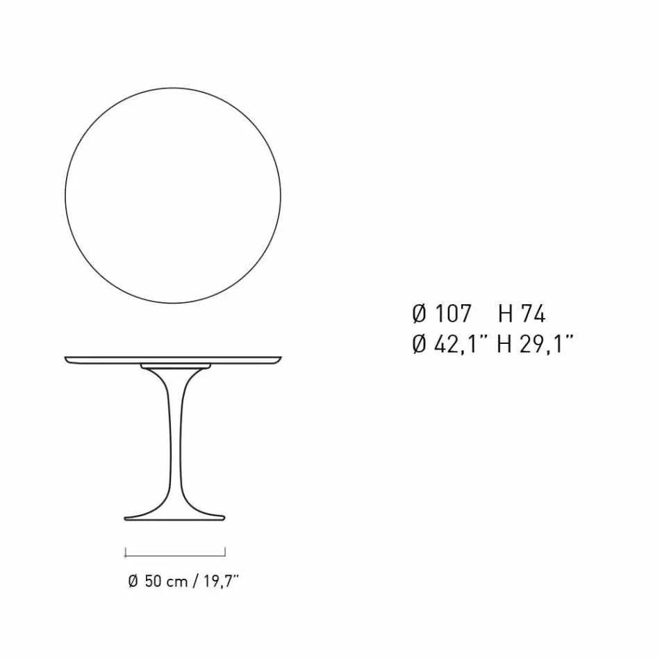 Masă rotundă din marmură și aluminiu vopsit Fabricat în Italia - Superb Viadurini