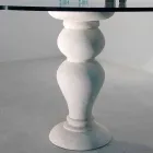 masă rotundă din piatră și cristal Oedip, design clasic Viadurini