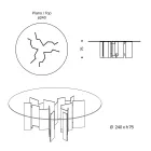 Masa rotunda de sufragerie din sticla extraclara sau afumata Made in Italy - Thommy Viadurini
