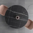 Masa rotunda din metal si Hpl laminat Made in Italy - Bastiano Viadurini