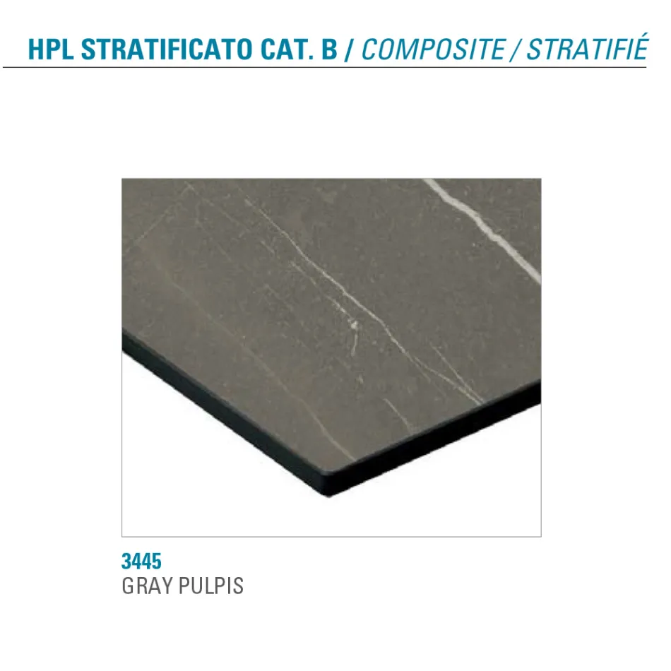 Masa rotunda din metal si Hpl laminat Made in Italy - Bastiano Viadurini