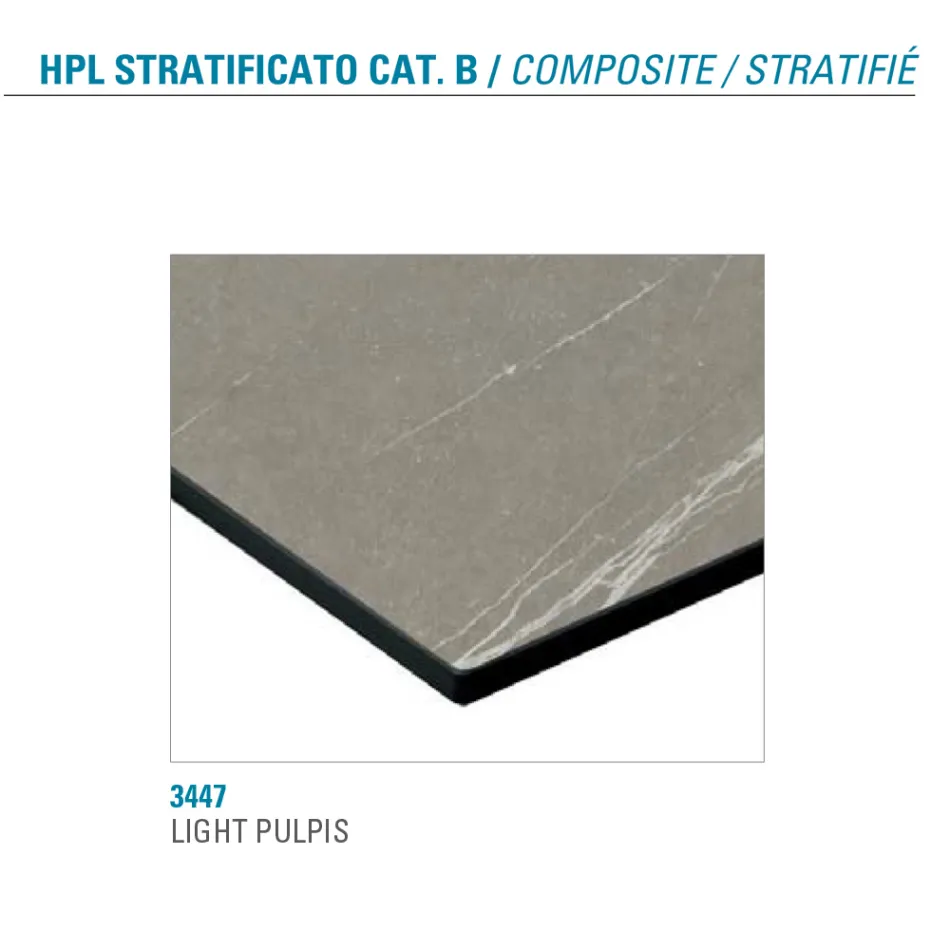 Masa rotunda din metal si Hpl laminat Made in Italy - Bastiano Viadurini