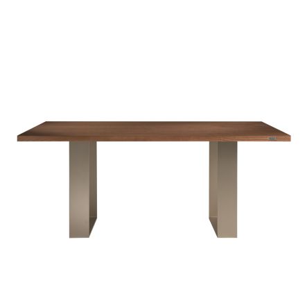 Structură de masă din fier și lemn masiv Made in Italy - Romino Viadurini