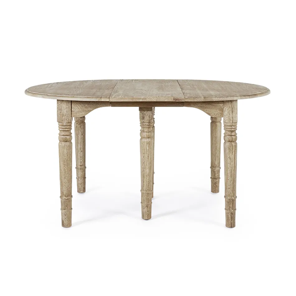Masa rotunda extensibila la 272 cm din lemn Homemotion - Guglio Viadurini