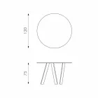 Masă rotundă cu sticlă de vârf Adamo, design modern Viadurini