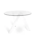 Masă rotundă Adamo cu blat de sticlă, design modern Viadurini