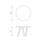 Masă rotundă Adamo cu blat de sticlă, design modern Viadurini