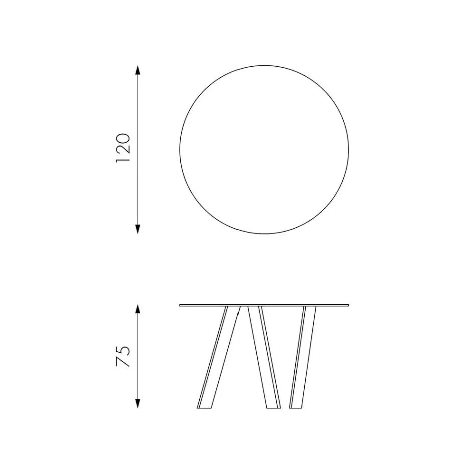 Masă rotundă Adamo cu blat de sticlă, design modern Viadurini