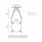 Masă rotundă de masă din lemn și blat Hpl, 4 bucăți - Faz Wood de Vondom Viadurini
