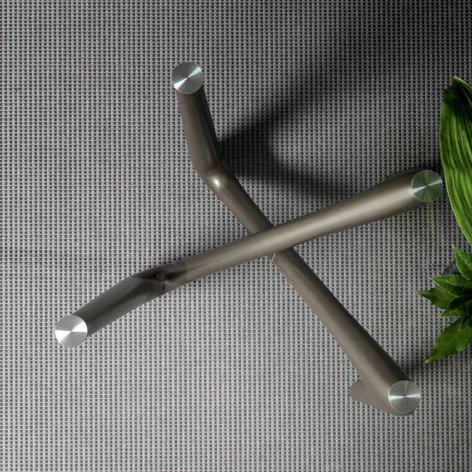 Masa rotunda din sticla transparenta si picioare din poliuretan - Stalto Viadurini