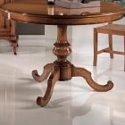 Masa de sufragerie rotunda extensibila din nuc Made in Italy - Vittoria Viadurini