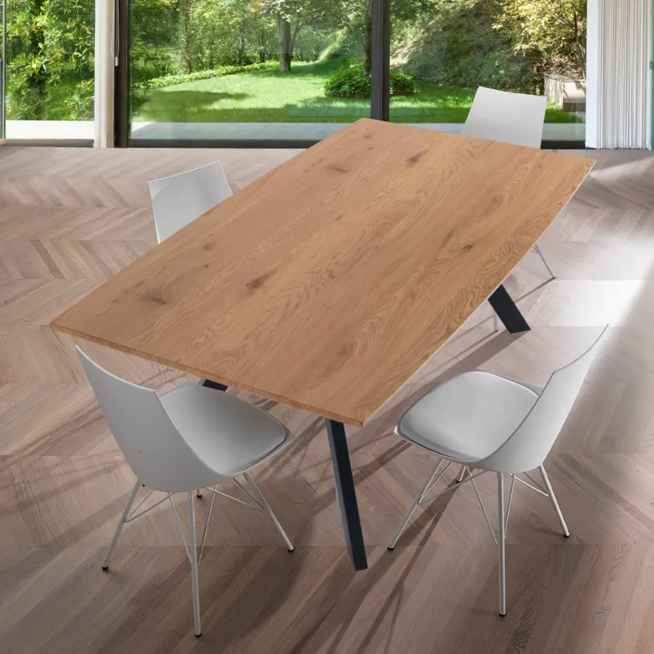 Masa de living cu picioare din otel si blat din MDF - Terullio Viadurini