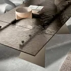 Masă de living 160x90 cu blat transparent din sticlă ciocănită - Martello Viadurini