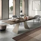Masă de living 160x90 cu blat transparent din sticlă ciocănită - Martello Viadurini